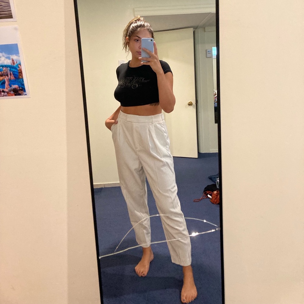 Stripped white pants - worn once